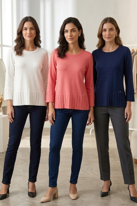 Camisola de Malha com Detalhe Plissado