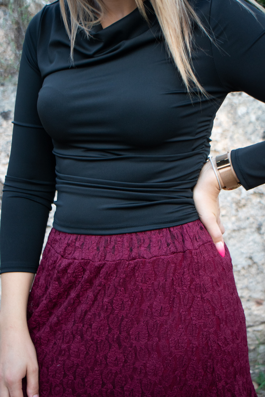 Top com decote drapeado