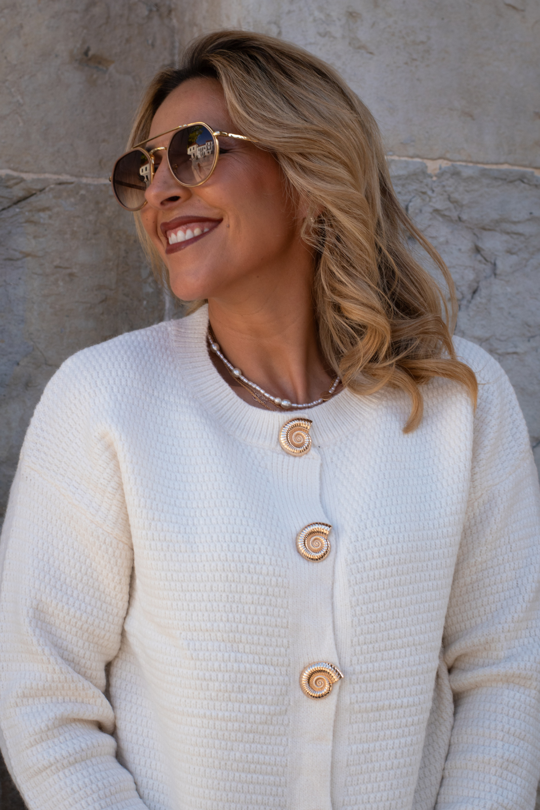 Casaco de malha texturada