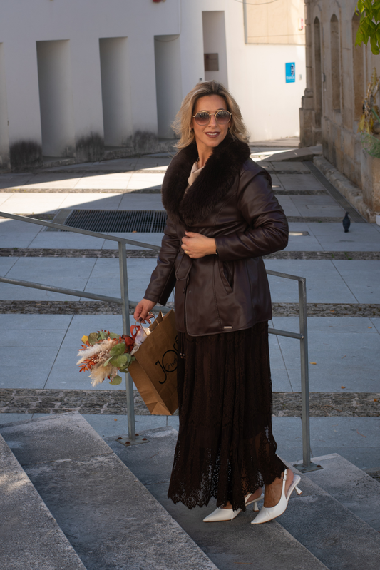 Blusão efeito pele Jana