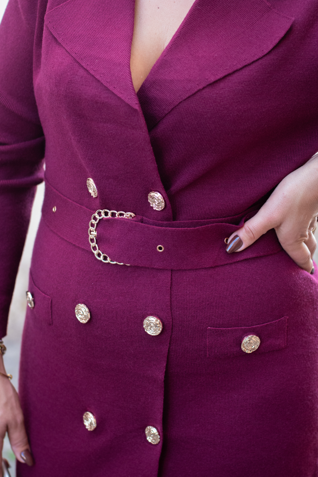 Vestido blazer com cinto